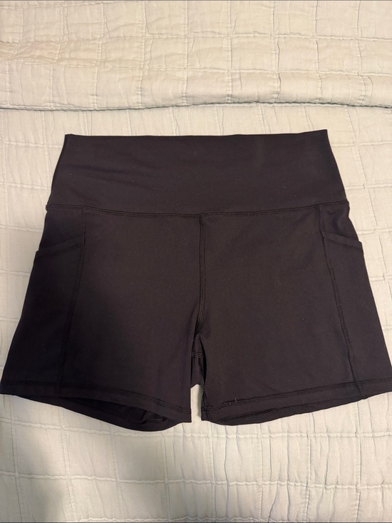 aerie Pants - aerie Black High-Waist Athletic Shorts with Side Pockets